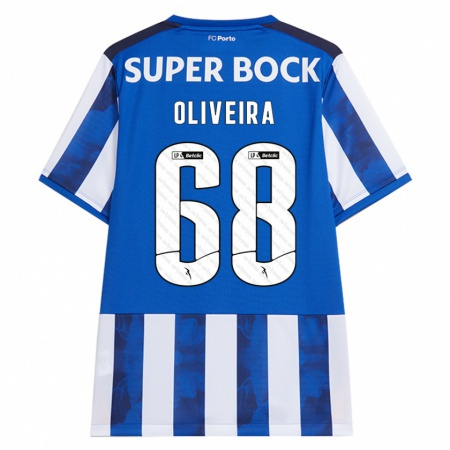 Kandiny Kinder André Oliveira #68 Blau Weiß Heimtrikot Trikot 2024/25 T-Shirt