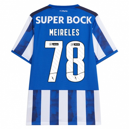 Kandiny Kinder Jorge Meireles #78 Blau Weiß Heimtrikot Trikot 2024/25 T-Shirt