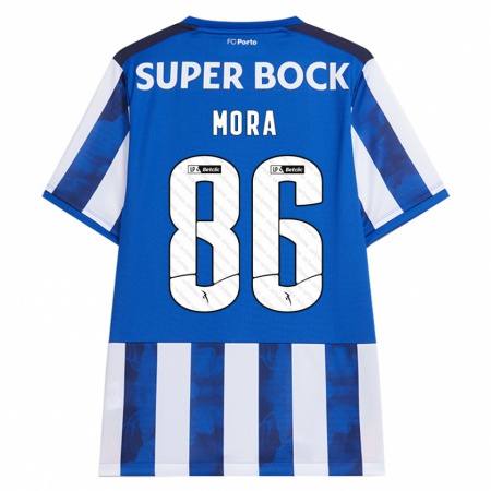 Kandiny Kinder Rodrigo Mora #86 Blau Weiß Heimtrikot Trikot 2024/25 T-Shirt