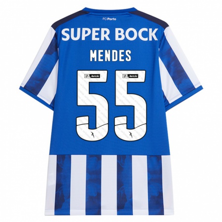 Kandiny Kinder João Mendes #55 Blau Weiß Heimtrikot Trikot 2024/25 T-Shirt