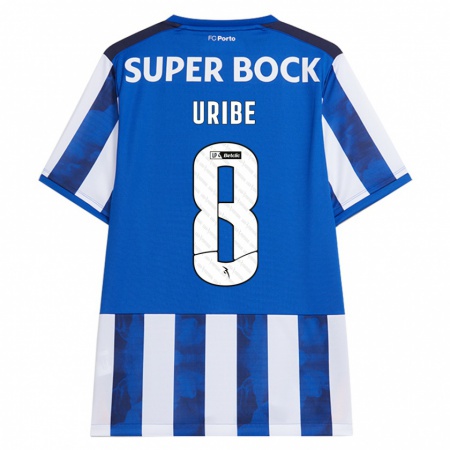 Kandiny Kinder Mateus Uribe #8 Blau Weiß Heimtrikot Trikot 2024/25 T-Shirt