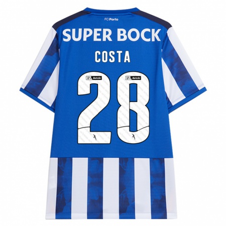 Kandiny Kinder Bruno Costa #28 Blau Weiß Heimtrikot Trikot 2024/25 T-Shirt