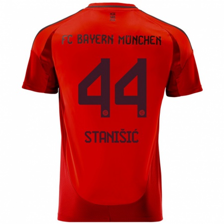 Kandiny Kinder Josip Stanisic #44 Rot Heimtrikot Trikot 2024/25 T-Shirt