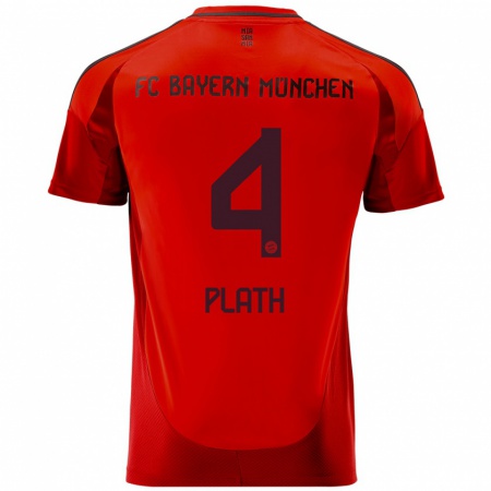 Kandiny Kinder Max Plath #4 Rot Heimtrikot Trikot 2024/25 T-Shirt