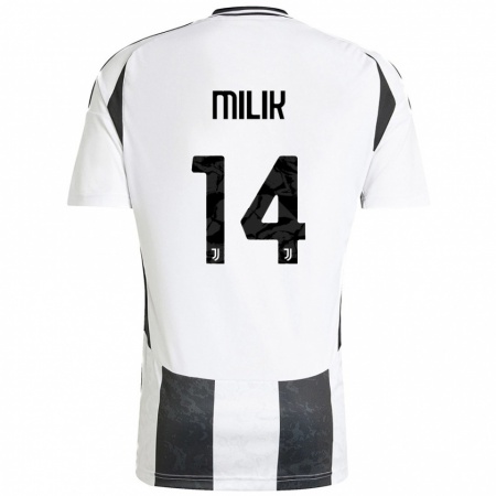 Kandiny Kinder Arkadiusz Milik #14 Weiß Schwarz Heimtrikot Trikot 2024/25 T-Shirt