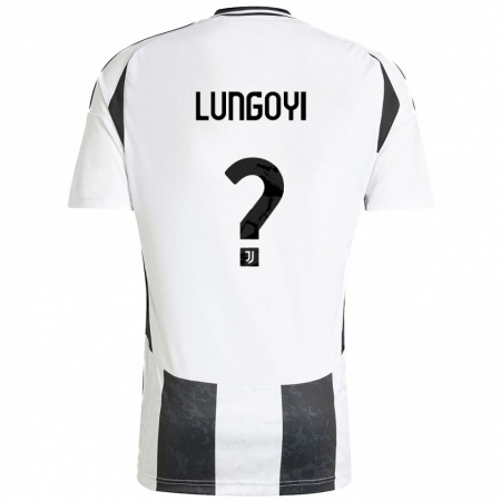 Kandiny Kinder Christopher Lungoyi #0 Weiß Schwarz Heimtrikot Trikot 2024/25 T-Shirt