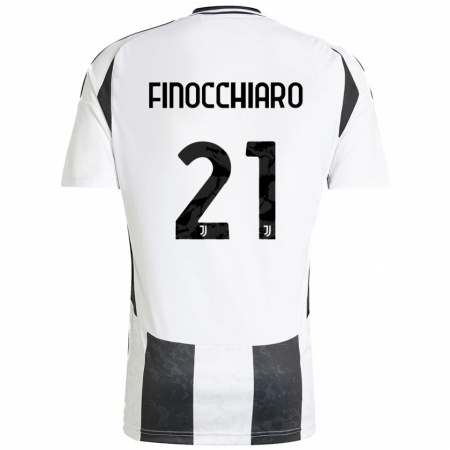 Kandiny Kinder Gabriele Finocchiaro #21 Weiß Schwarz Heimtrikot Trikot 2024/25 T-Shirt