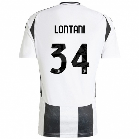 Kandiny Kinder Matteo Lontani #34 Weiß Schwarz Heimtrikot Trikot 2024/25 T-Shirt