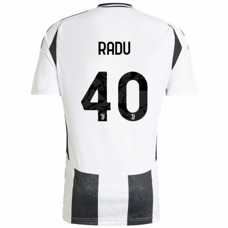 Kandiny Kinder Riccardo Radu #40 Weiß Schwarz Heimtrikot Trikot 2024/25 T-Shirt