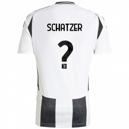 Kandiny Kinder Eva Schatzer #0 Weiß Schwarz Heimtrikot Trikot 2024/25 T-Shirt