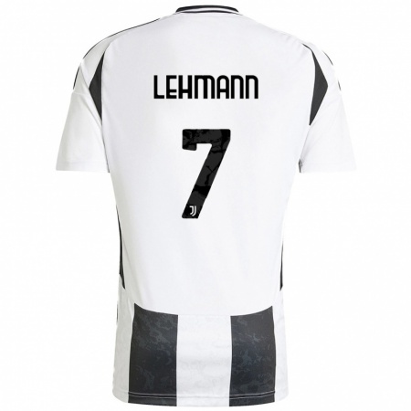 Kandiny Kinder Alisha Lehmann #7 Weiß Schwarz Heimtrikot Trikot 2024/25 T-Shirt