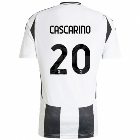 Kandiny Kinder Estelle Cascarino #20 Weiß Schwarz Heimtrikot Trikot 2024/25 T-Shirt