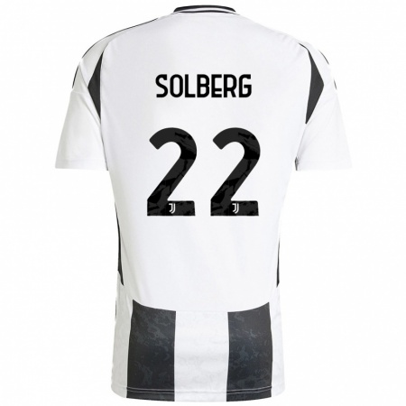 Kandiny Kinder Elias Solberg #22 Weiß Schwarz Heimtrikot Trikot 2024/25 T-Shirt