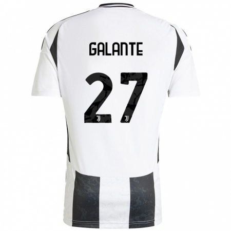 Kandiny Kinder Tommaso Galante #27 Weiß Schwarz Heimtrikot Trikot 2024/25 T-Shirt