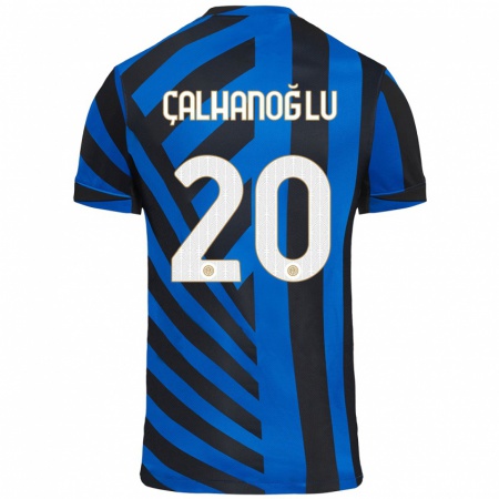 Kandiny Kinder Hakan Çalhanoğlu #20 Blau Schwarz Heimtrikot Trikot 2024/25 T-Shirt