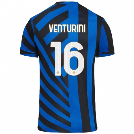 Kandiny Kinder Matteo Venturini #16 Blau Schwarz Heimtrikot Trikot 2024/25 T-Shirt