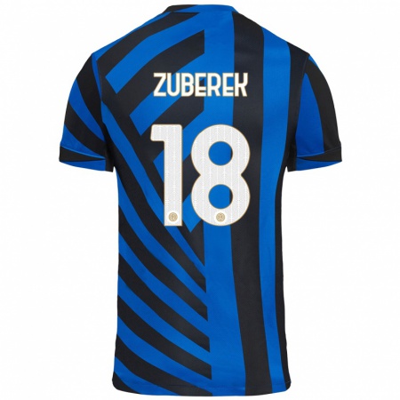 Kandiny Kinder Jan Zuberek #18 Blau Schwarz Heimtrikot Trikot 2024/25 T-Shirt