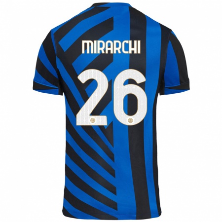 Kandiny Kinder Mattia Mirarchi #26 Blau Schwarz Heimtrikot Trikot 2024/25 T-Shirt