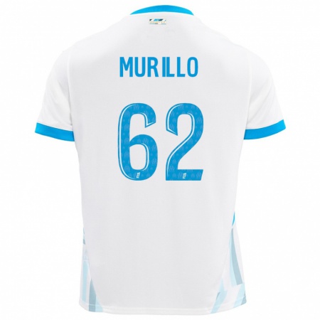 Kandiny Kinder Amir Murillo #62 Weiß Himmelblau Heimtrikot Trikot 2024/25 T-Shirt