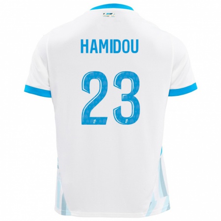 Kandiny Kinder Jamila Hamidou #23 Weiß Himmelblau Heimtrikot Trikot 2024/25 T-Shirt