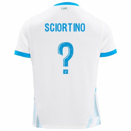 Kandiny Kinder Paolo Sciortino #0 Weiß Himmelblau Heimtrikot Trikot 2024/25 T-Shirt