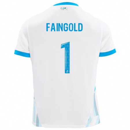 Kandiny Kinder Abbie Faingold #1 Weiß Himmelblau Heimtrikot Trikot 2024/25 T-Shirt