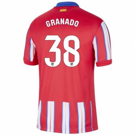 Kandiny Kinder Adrian Granado #38 Rot Weiß Blau Heimtrikot Trikot 2024/25 T-Shirt