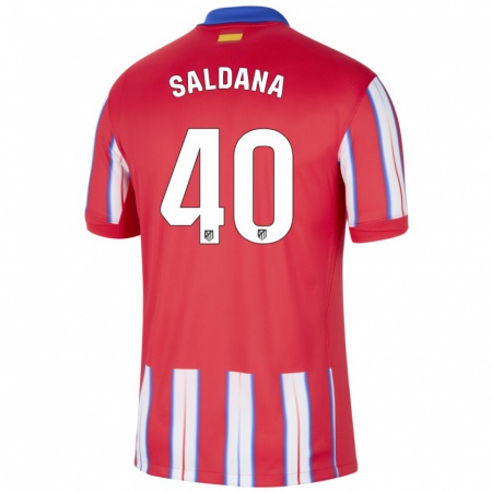 Kandiny Kinder Jose Saldana #40 Rot Weiß Blau Heimtrikot Trikot 2024/25 T-Shirt