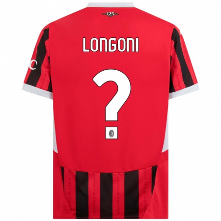 Kandiny Kinder Alessandro Longoni #0 Rot Schwarz Heimtrikot Trikot 2024/25 T-Shirt