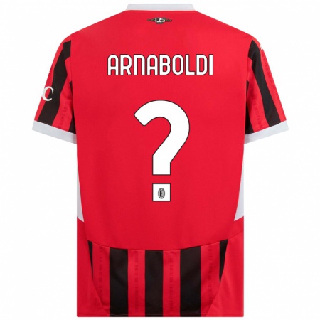 Kandiny Kinder Pietro Arnaboldi #0 Rot Schwarz Heimtrikot Trikot 2024/25 T-Shirt