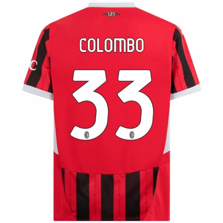 Kandiny Kinder Federico Colombo #33 Rot Schwarz Heimtrikot Trikot 2024/25 T-Shirt