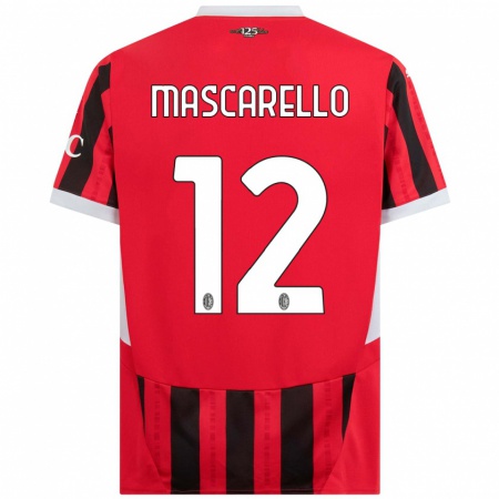 Kandiny Kinder Marta Mascarello #12 Rot Schwarz Heimtrikot Trikot 2024/25 T-Shirt