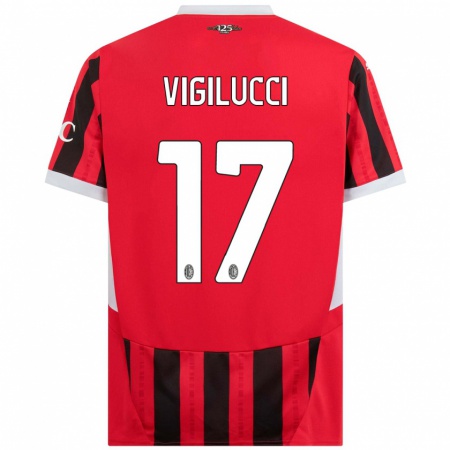 Kandiny Kinder Valery Vigilucci #17 Rot Schwarz Heimtrikot Trikot 2024/25 T-Shirt