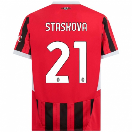 Kandiny Kinder Andrea Stašková #21 Rot Schwarz Heimtrikot Trikot 2024/25 T-Shirt