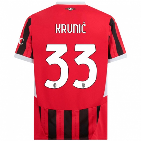 Kandiny Kinder Rade Krunic #33 Rot Schwarz Heimtrikot Trikot 2024/25 T-Shirt