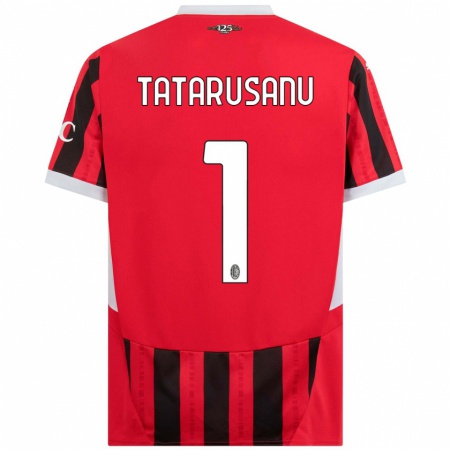 Kandiny Kinder Ciprian Tatarusanu #1 Rot Schwarz Heimtrikot Trikot 2024/25 T-Shirt