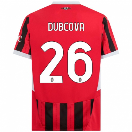 Kandiny Kinder Michaela Dubcova #26 Rot Schwarz Heimtrikot Trikot 2024/25 T-Shirt