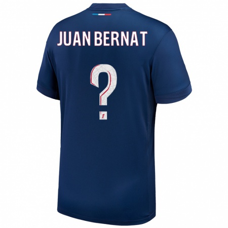 Kandiny Kinder Juan Bernat #0 Marineblau Weiß Heimtrikot Trikot 2024/25 T-Shirt