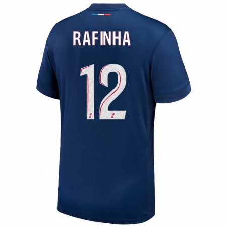 Kandiny Kinder Rafinha #12 Marineblau Weiß Heimtrikot Trikot 2024/25 T-Shirt