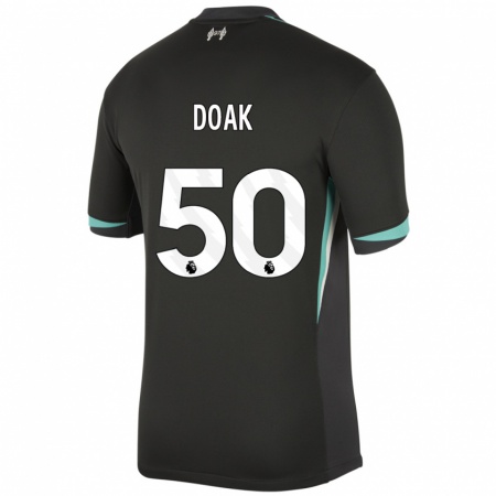 Kandiny Kinder Ben Doak #50 Schwarz Anthrazitweiß Auswärtstrikot Trikot 2024/25 T-Shirt