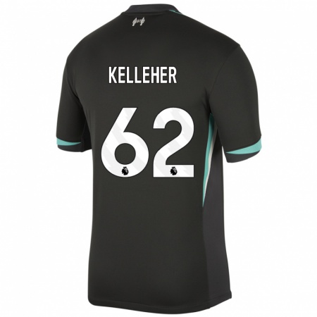 Kandiny Kinder Caoimhín Kelleher #62 Schwarz Anthrazitweiß Auswärtstrikot Trikot 2024/25 T-Shirt