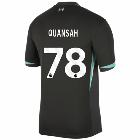 Kandiny Kinder Jarell Quansah #78 Schwarz Anthrazitweiß Auswärtstrikot Trikot 2024/25 T-Shirt