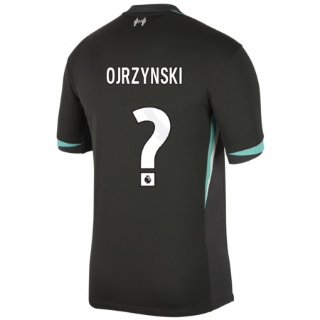 Kandiny Kinder Jakub Ojrzynski #0 Schwarz Anthrazitweiß Auswärtstrikot Trikot 2024/25 T-Shirt