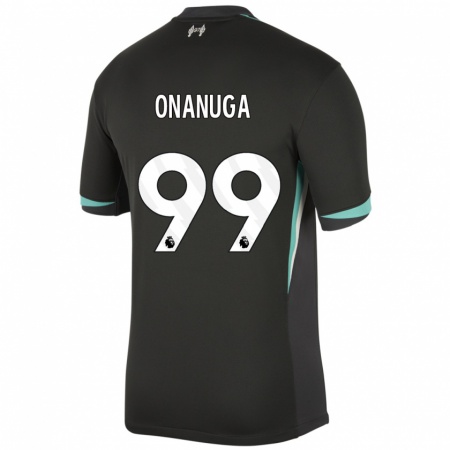 Kandiny Kinder Fola Onanuga #99 Schwarz Anthrazitweiß Auswärtstrikot Trikot 2024/25 T-Shirt