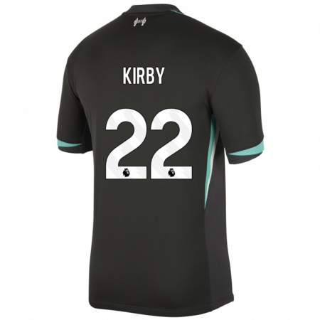 Kandiny Kinder Faye Kirby #22 Schwarz Anthrazitweiß Auswärtstrikot Trikot 2024/25 T-Shirt