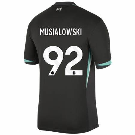 Kandiny Kinder Mateusz Musialowski #92 Schwarz Anthrazitweiß Auswärtstrikot Trikot 2024/25 T-Shirt