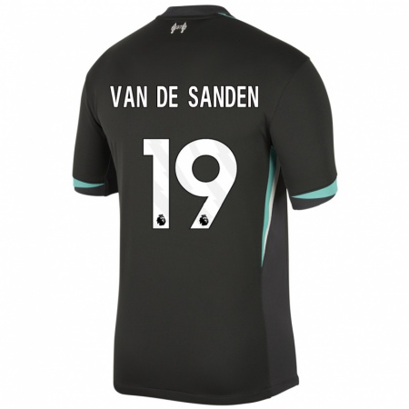 Kandiny Kinder Shanice Van De Sanden #19 Schwarz Anthrazitweiß Auswärtstrikot Trikot 2024/25 T-Shirt