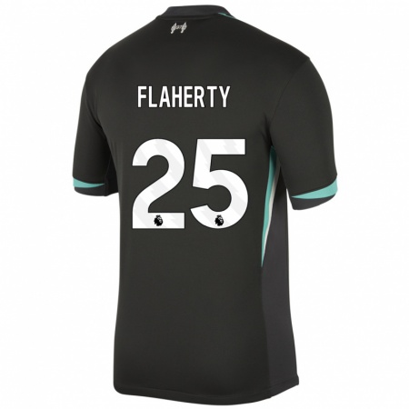 Kandiny Kinder Gilly Flaherty #25 Schwarz Anthrazitweiß Auswärtstrikot Trikot 2024/25 T-Shirt