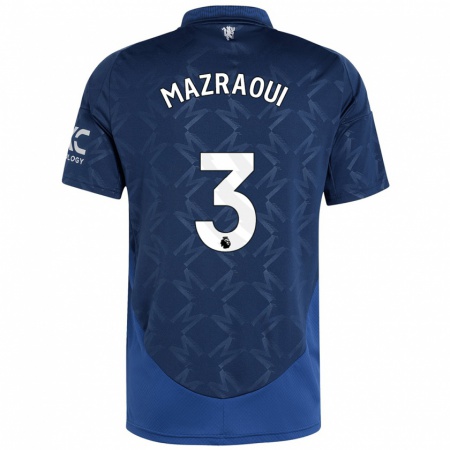 Kandiny Kinder Noussair Mazraoui #3 Indigo Auswärtstrikot Trikot 2024/25 T-Shirt