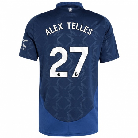 Kandiny Kinder Alex Nicolao Telles #27 Indigo Auswärtstrikot Trikot 2024/25 T-Shirt